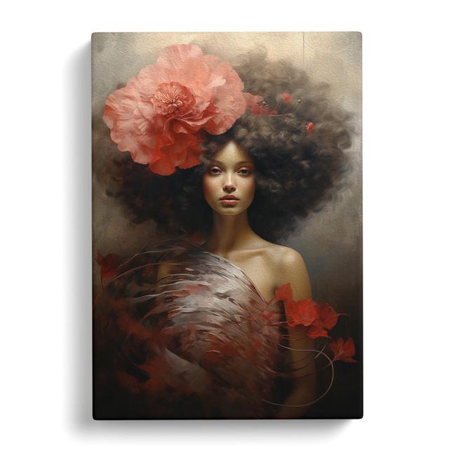 Woman With Curls Romanticism - Print Marlow Home Co. Size: 76cm H x 50cm W x 3cm D on Productcaster.