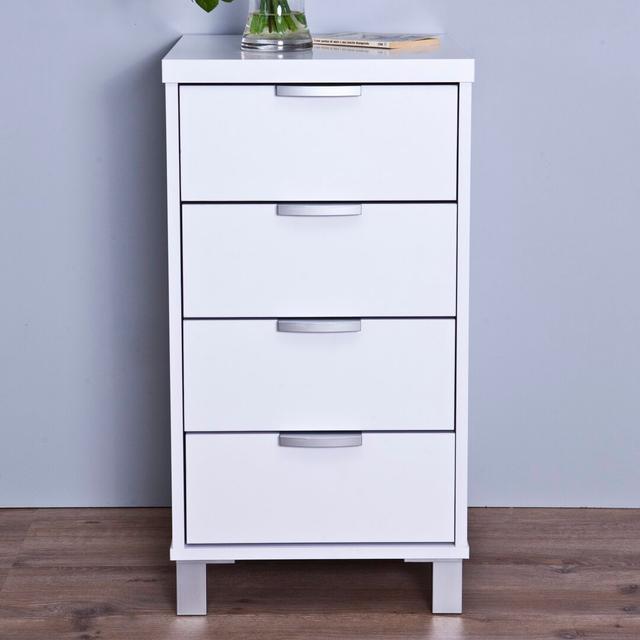 4 Drawer 40Cm W Chest of Drawers Latitude Run Finish: White on Productcaster.