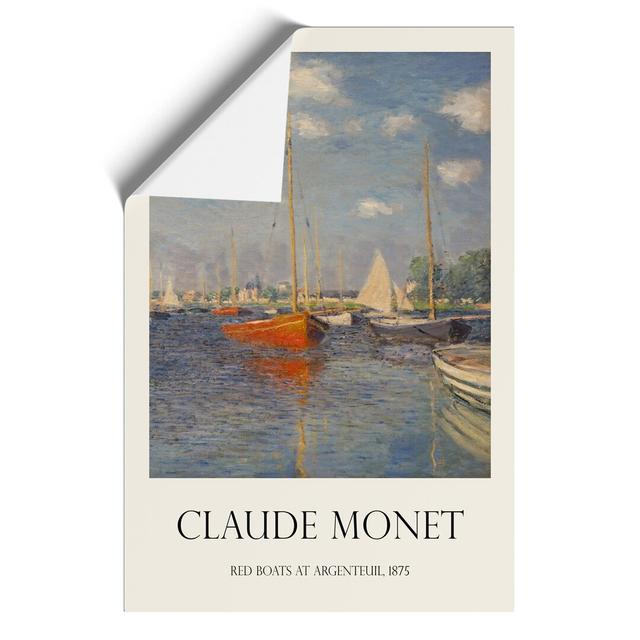 Red Boats in Argenteuil by Claude Monet - Unframed Graphic Art East Urban Home Size: 59cm H x 42cm W x 0.1cm D on Productcaster.