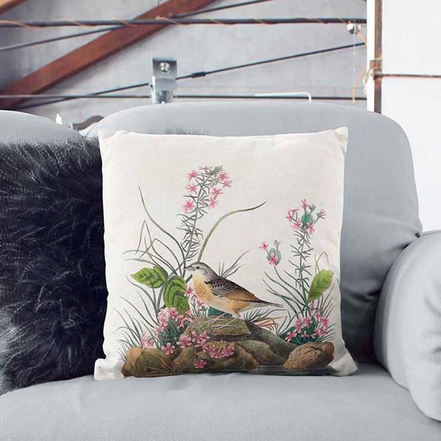 Winged Sparrow by John James Audubon Cushion with Filling East Urban Home Size: 55 x 55 cm, Backing Colour: Stone on Productcaster.