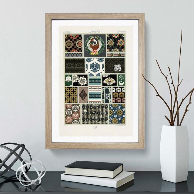 Japanese Themed Patterns by Albert Racinet - Picture Frame Painting Print East Urban Home Format: Oak Framed, Size: 87cm H x 62cm W x 2cm D on Productcaster.