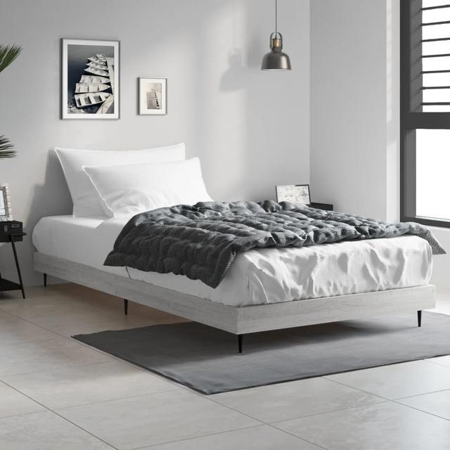 Loginov Bed Frame 17 Stories Colour: Grey Sonoma, Size: 75 x 190cm on Productcaster.