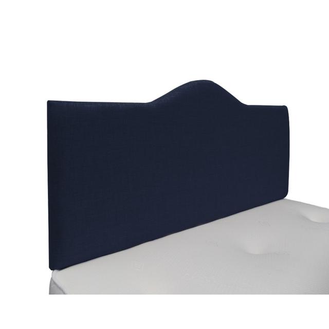 Burbank Upholstered Headboard 17 Stories Upholstery: Plush Velvet, Colour: Blue, Size: Super King on Productcaster.