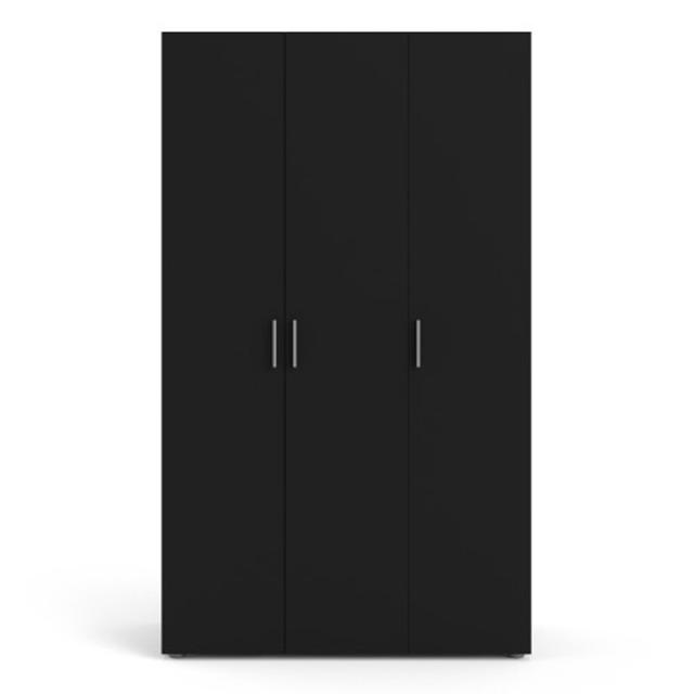 Diamone 3 Door Wardrobe Ebern Designs Finish: Black on Productcaster.