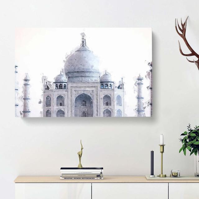 The Taj Mahal In Agra India In Abstract - Wrapped Canvas Print East Urban Home Size: 35cm H x 50cm W x 3cm D on Productcaster.