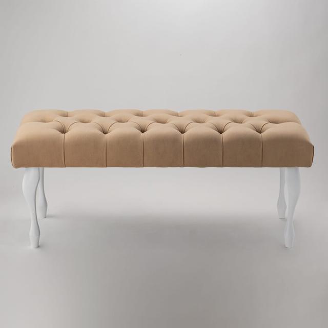 Upholstered Bench bench4home Size: H40 x W60 x D40cm, Leg Colour: White, Upholstery Colour: Latte on Productcaster.