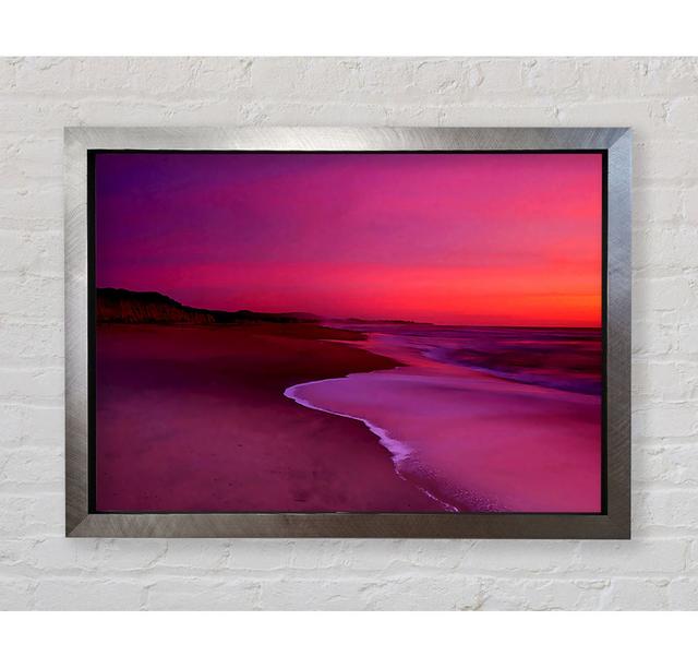 Pink Ocean Shore - Single Picture Frame Art Prints Bright Star Size: 59.7cm H x 84.1cm W x 3.4cm D on Productcaster.