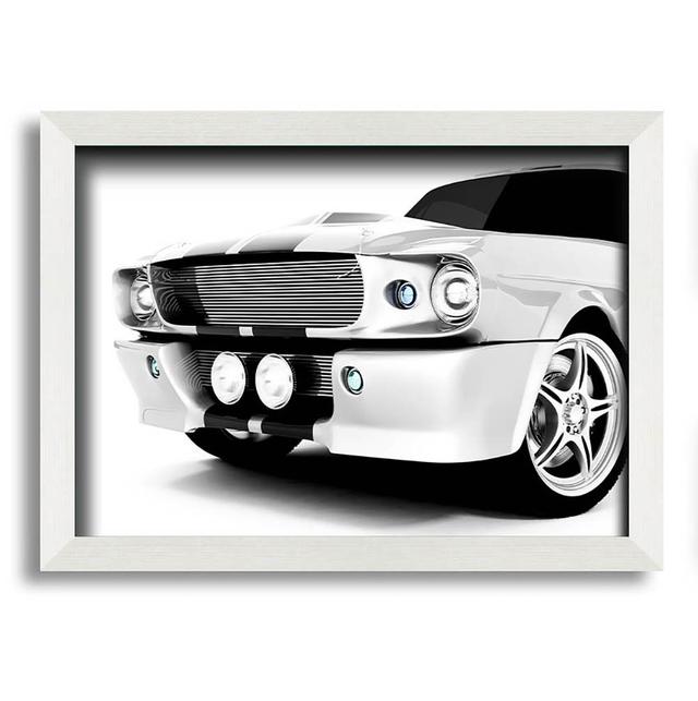 Mustang Grill - Single Picture Frame Art Prints Ebern Designs Size: 21cm H x 29.7cm W x 10cm D, Format: White Framed Paper on Productcaster.