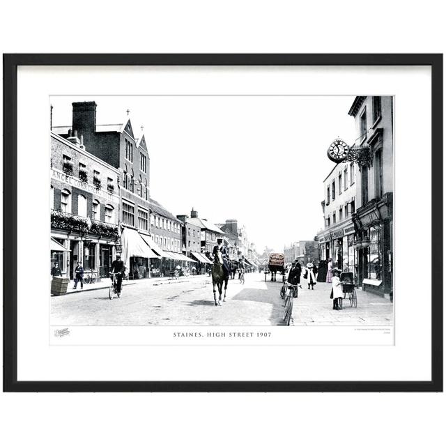 'Staines, High Street 1907' by Francis Frith - Picture Frame Photograph Print on Paper The Francis Frith Collection Size: 60cm H x 80cm W x 2.3cm D on Productcaster.