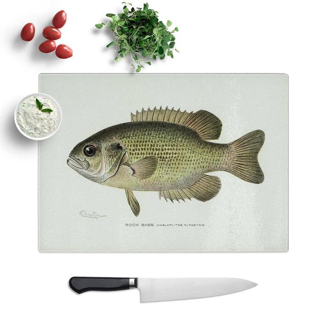 Tempered Glass Rock Bass by Sherman F. Denton Chopping Board East Urban Home Size: 28.5 cm W x 20 cm L on Productcaster.