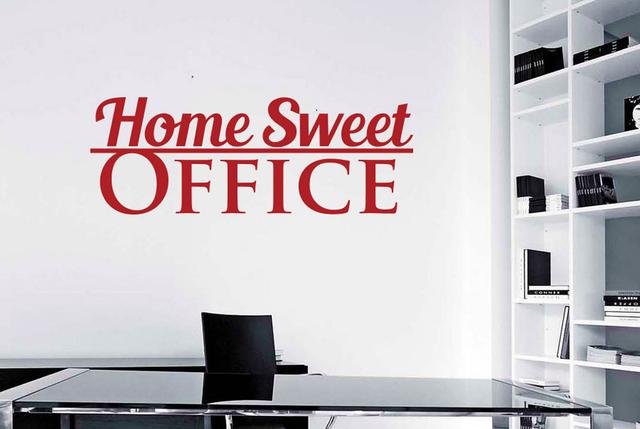 Home Sweet Office Wall Sticker 17 Stories Size: Large, Colour: Dark Red on Productcaster.