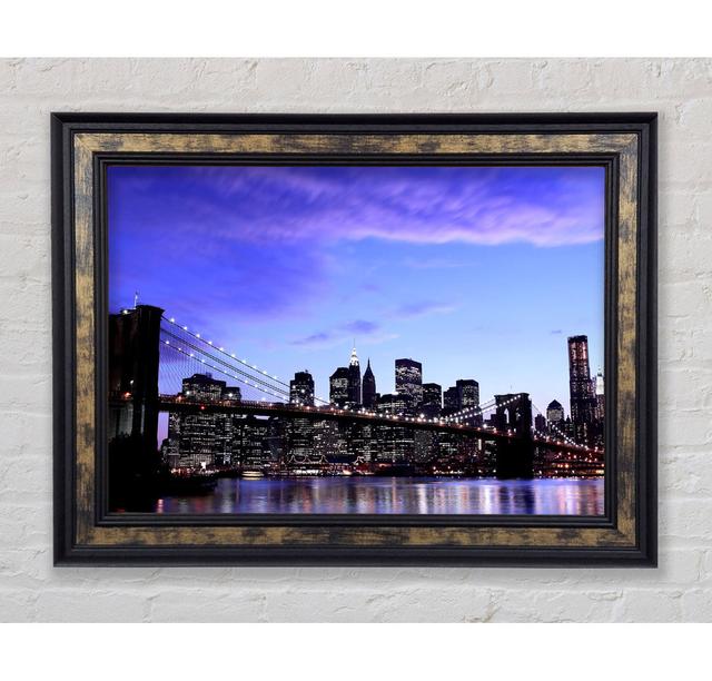 Brooklyn Bridge At Night - Single Picture Frame Art Prints Bright Star Size: 59.7cm H x 84.1cm W x 8cm D on Productcaster.