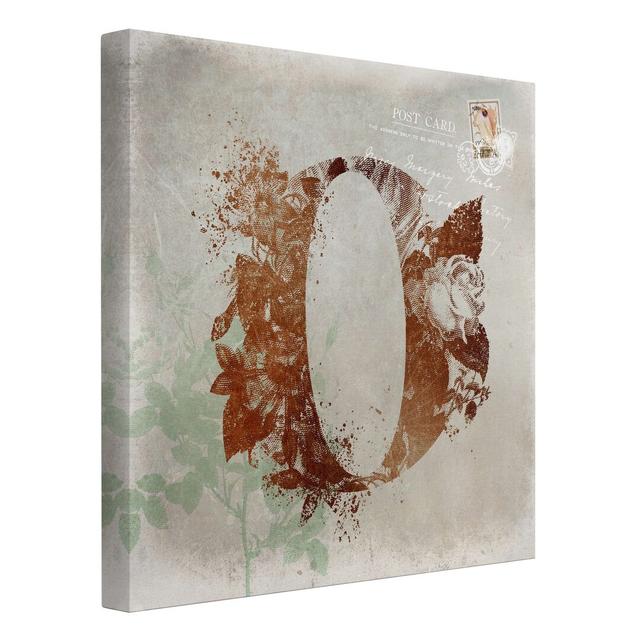 Vintage Gold Alphabet Letter O - Wrapped Canvas Painting Maturi Size: 40cm H x 40cm W, Format: 330g/m³ Recycled Canvas on Productcaster.