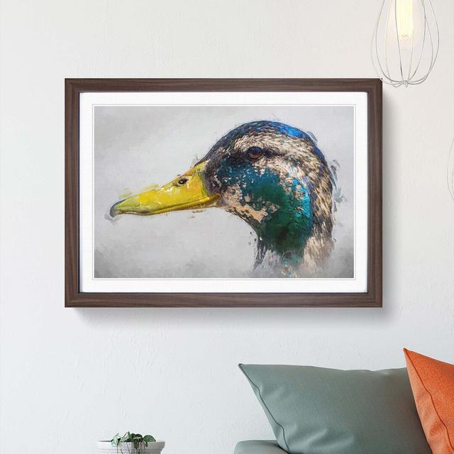 Mallard Duck Moulting in Abstract - Picture Frame Graphic Art Print East Urban Home Frame Option: Walnut, Size: 50cm H x 76cm W x 2cm D on Productcaster.