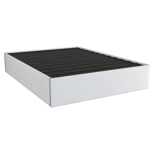 Egmund Upholstered Platform Bed Ebern Designs Size: 150 x 200 cm, Colour: White on Productcaster.