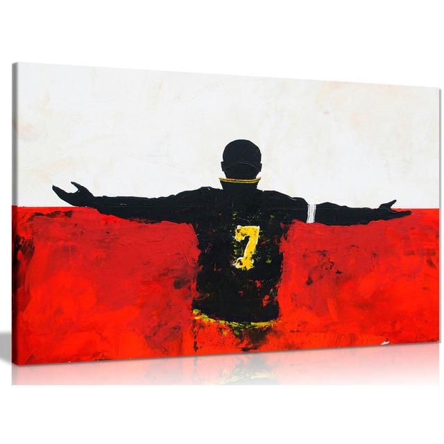 Eric Cantona Manchester United Canvas Wall Art Picture Print Panther Print Size: 61cm H x 91cm W on Productcaster.