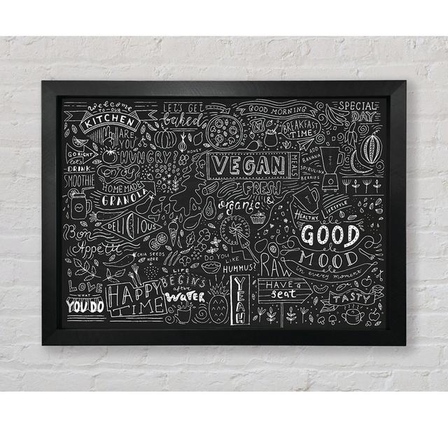 Vegan Good Mood Framed Print Happy Larry Size: 59.7cm H x 84.1cm W x 3.4cm D on Productcaster.