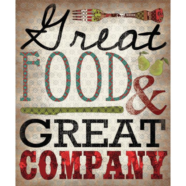 Colourful Great Food Great - Wrapped Canvas Textual Art Print Rosalind Wheeler Size: 91cm H x 61cm W x 3.8cm D on Productcaster.