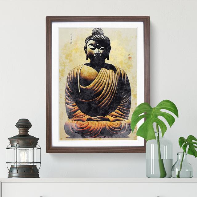 Mesmerising Buddha - Picture Frame Graphic Art Latitude Vive Size: 34cm H x 25cm W x 2cm D, Frame Colour: Walnut on Productcaster.