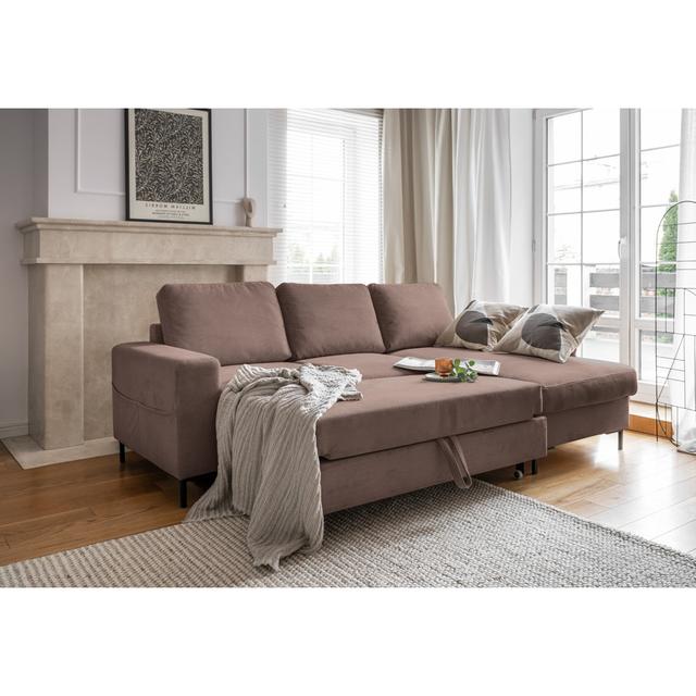 Upholstered Corner Sectional MiuForm Orientation: Right Hand Facing, Upholstery Colour: Taupe on Productcaster.