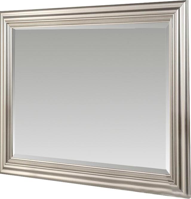 Burdick Glass Framed Wall Mounted Accent Mirror in Champagne Three Posts Size: 91cm H x 117cm W on Productcaster.