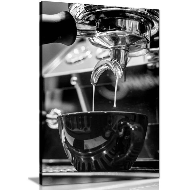 Panther Print Fine Art Prints Black & White The Art Of Making Espresso Coffee Close Up Artistic Framed Canvas Prints, Pictures For Home Walls, Bedroom on Productcaster.