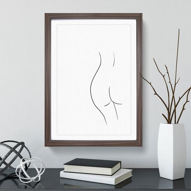 Line Female Form - Picture Frame Drawing East Urban Home Size: 48cm H x 36cm W x 2cm D, Frame Option: Walnut Framed on Productcaster.