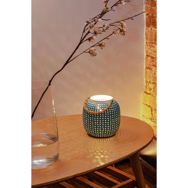 Hailey Porcelain Novelty Lamp Longshore Tides Finish: Turquoise on Productcaster.