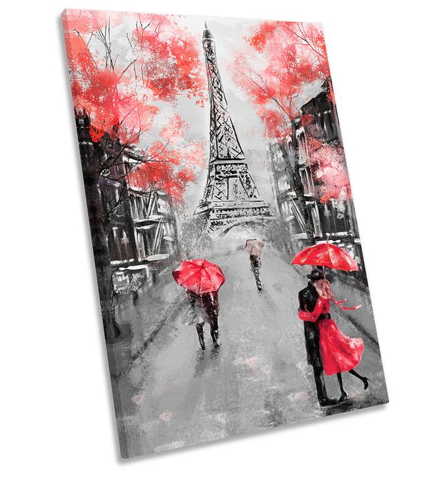 Eiffel Tower Paris Floral - Wrapped Canvas Painting Lily Manor Size: 61cm H x 40.6cm W x 2cm D on Productcaster.