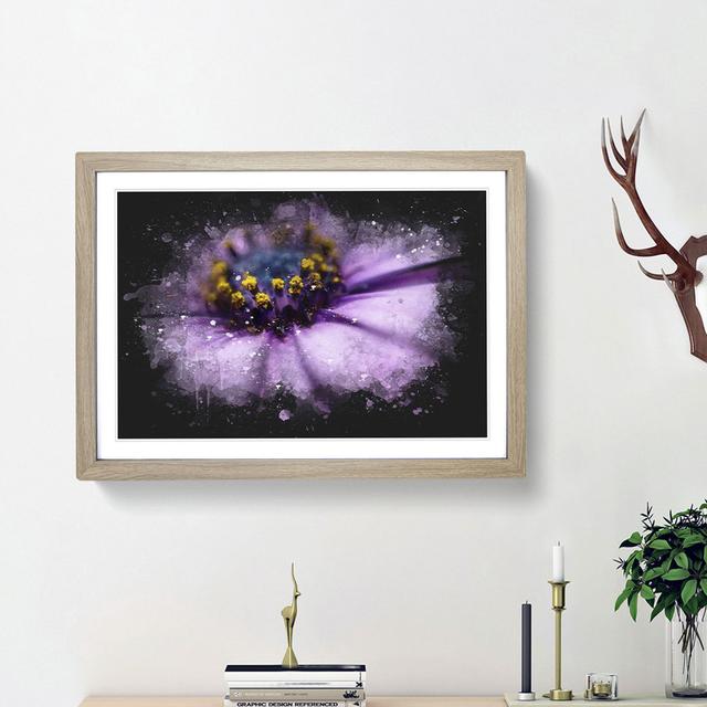 Pollen of a Purple Gerbera Flower - Picture Frame Graphic Art Print East Urban Home Frame Option: Oak Framed, Size: 62cm H x 87cm W x 2cm D on Productcaster.