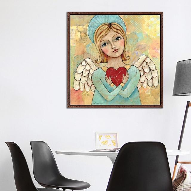 Pure Of Heart 2 Maturi Format: Classic Brown Wood Framed, Size: 93.98cm H x 93.98cm W x 3.81cm D on Productcaster.