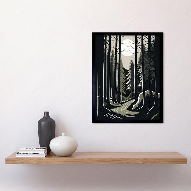 Lushana Full Moon Night At Pine Forest Landscape - Print Alpen Home on Productcaster.