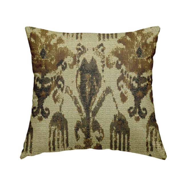 Mireille Cushion with Filling Latitude Vive Size: 55cm H x 55cm W x 5cm D, Colour: Beige/Golden on Productcaster.