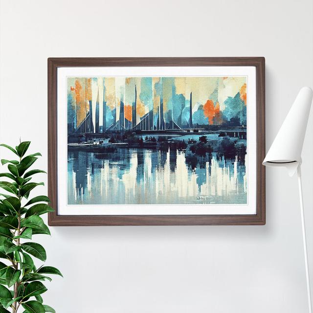 Abstract River Art Vol.3 - Single Picture Frame Painting Marlow Home Co. Size: 46cm H x 64cm W x 2cm D, Frame Colour: Walnut on Productcaster.