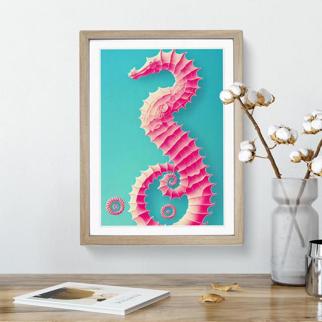 Mesmerising Seahorse House of Hampton Size: 34cm H x 25cm W, Frame Colour: Beige on Productcaster.