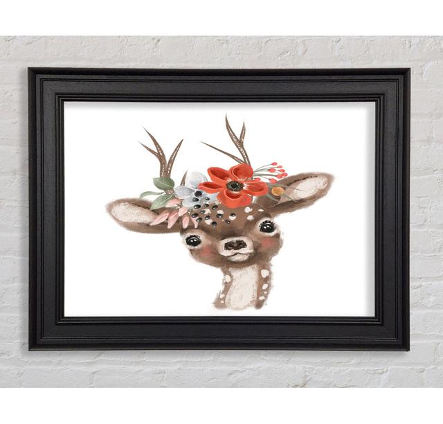 The Little Floral Deer - Single Picture Frame Art Prints Isabelle & Max Size: 29.7cm H x 42cm W x 8cm D on Productcaster.