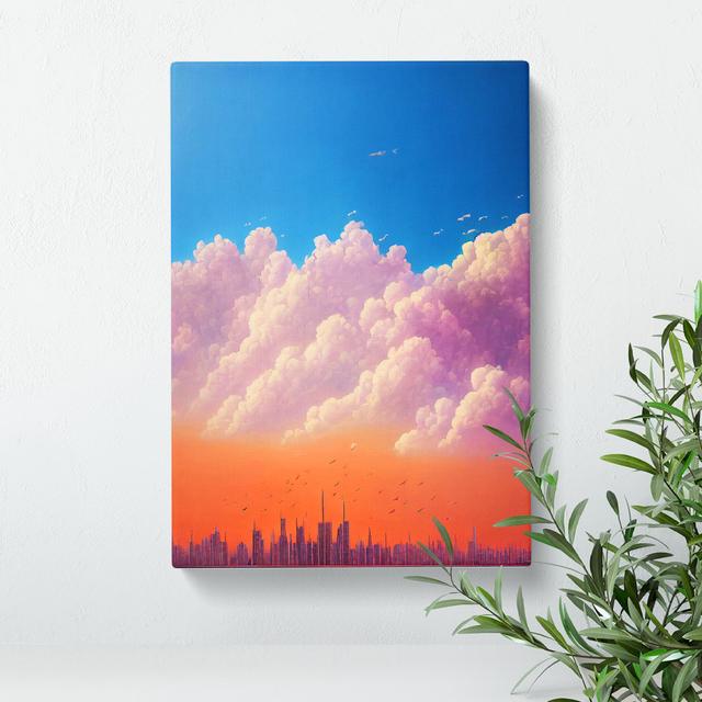 City Skyline Under Clouds - Print 17 Stories Format: Wrapped Canvas, Size: 60cm H x 40cm W x 3cm D, Matte Colour: No Matte on Productcaster.