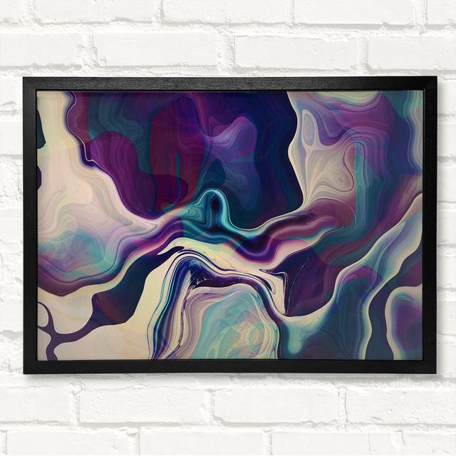 Swirly Colours And Motions - Closed Corner Frame Art Prints on Wood Metro Lane Size: 42cm H x 59.7cm W on Productcaster.