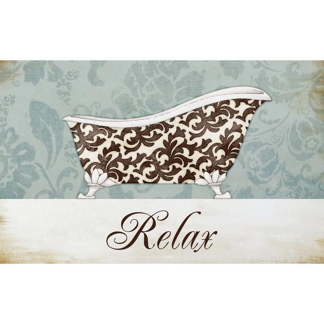 Relax Patterned Bath I - Wrapped Canvas Painting Print Fleur De Lis Living Size: 30cm H x 46cm W x 3.8cm D on Productcaster.