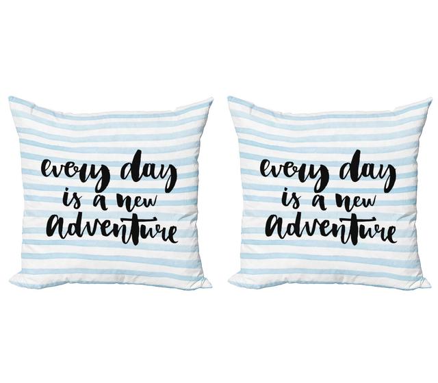 Pillow Cushion Cover Pack of 2, Adventure Text (Set of 2) East Urban Home on Productcaster.