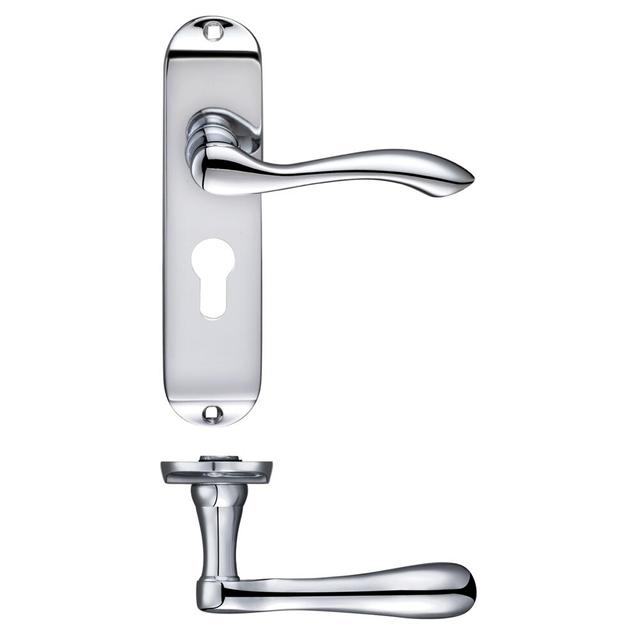 Arundel Lock Right Hand Door Handle (Set of 2) Fulton & Bray Finish: Polished Chrome on Productcaster.