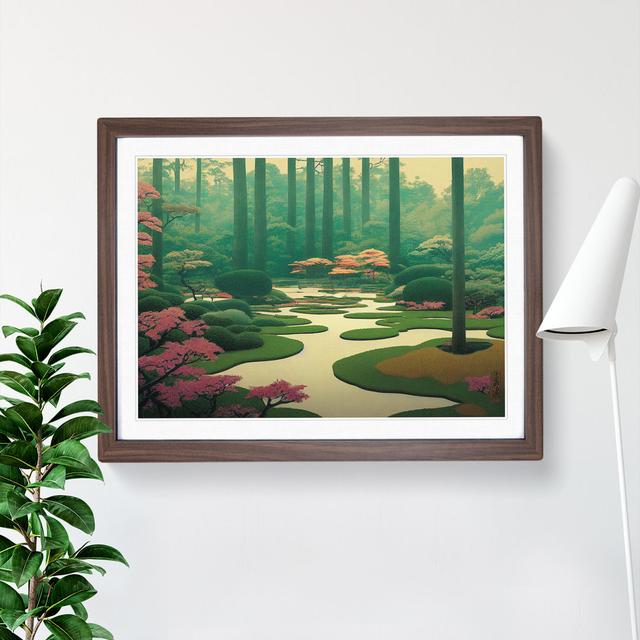 Exciting Forest - Picture Frame Graphic Art Marlow Home Co. Frame Colour: Walnut, Size: 34cm H x 46cm W x 2cm D on Productcaster.