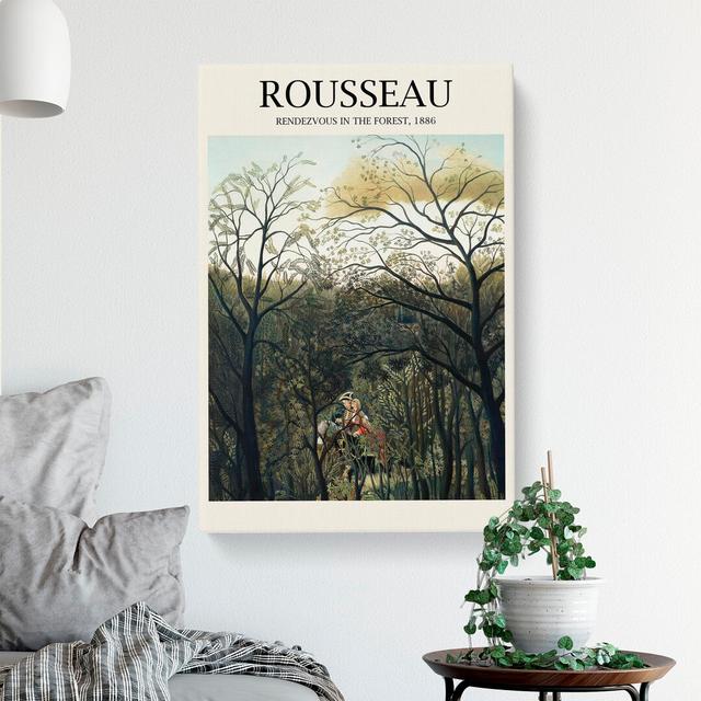 Rendezvous in the Forest by Henri Rousseau - Wrapped Canvas Painting East Urban Home Size: 76cm H x 50cm W x 3cm D on Productcaster.