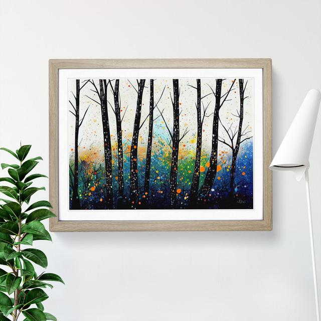 XH1022-8196X Spring Forest Paint Splash Vol.1 Abstract - Single Picture Frame Print Alpen Home Size: 34cm H x 46cm W x 2cm D, Frame Colour: Oak on Productcaster.