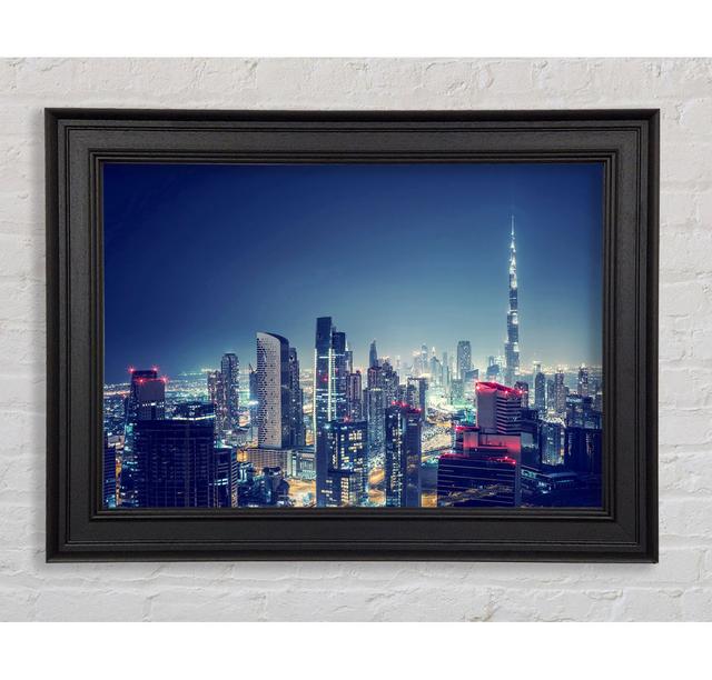 City Lights - Single Picture Frame Print Ebern Designs Format: Purple, Size: 42cm H x 59.7cm W x 2cm D on Productcaster.