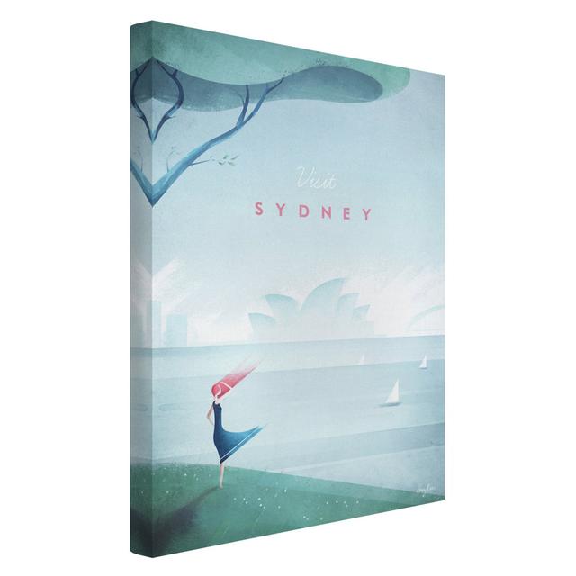 Travel Poster - Sidney - Wrapped Canvas Graphic Art Longshore Tides Format: 330g/m² recycled canvas, Size: 60cm H x 40cm W on Productcaster.