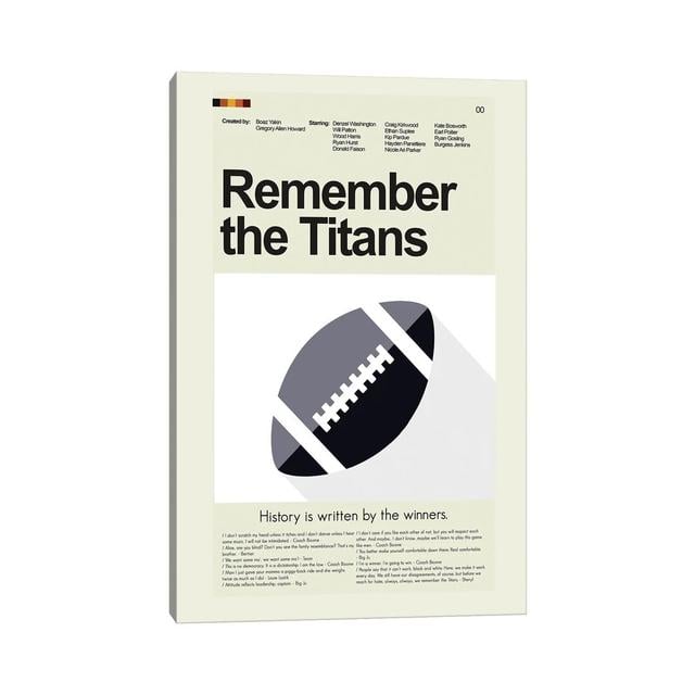 Remember The Titans by Erin Hagerman - Wrapped Canvas Print The Seasonal Aisle Size: 45.72cm H x 30.48cm W x 1.905cm D on Productcaster.