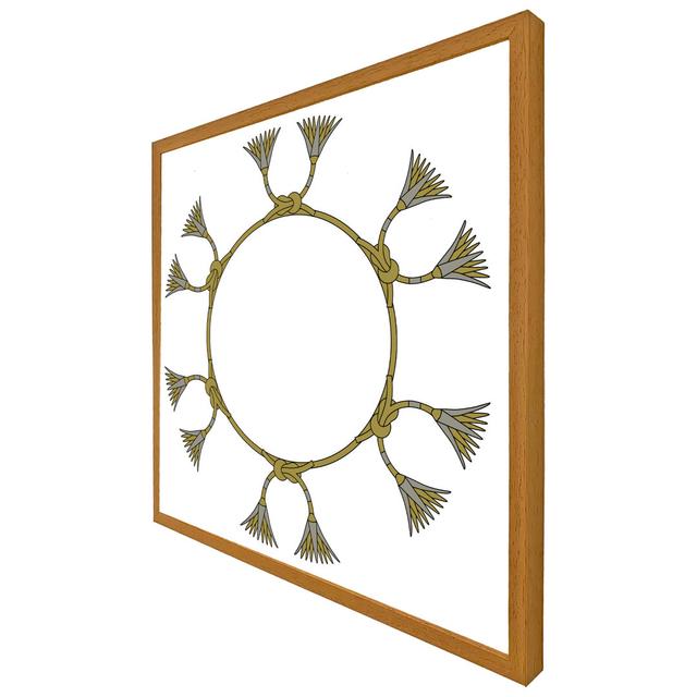 Edon Ancient Egyptian Lotus Motifs - Single Picture Frame Art Prints ClassicLiving Size: 41cm H x 41cm W x 4cm D, Frame Colour: Oak Framed on Productcaster.