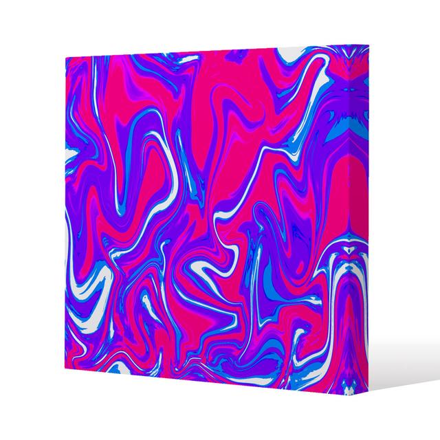 Pink & Blue Marble Canvas Print Andrew Lee Size: 127cm H x 127cm W x 4cm D on Productcaster.