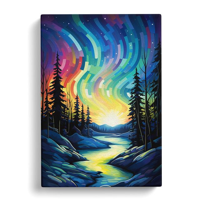 Northern Lights Cubism - Print Alpen Home Size: 60cm H x 40cm W x 3cm D on Productcaster.